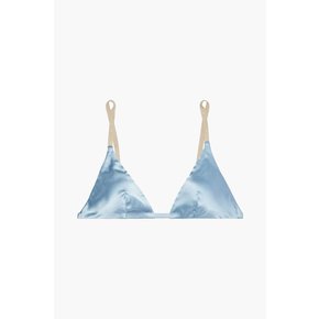 Stretch silk-satin triangle bra 블루 17266703523801837