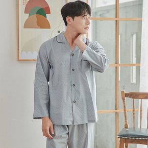 남성 국내산 순면 60수 긴팔 잠옷 홈웨어 세트
