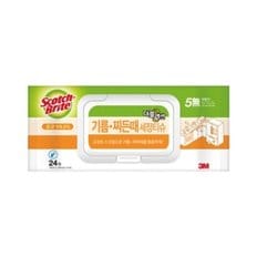 3M 세정티슈 스카치브라이트 기름 찌든때 더블액션 24매 x 9팩