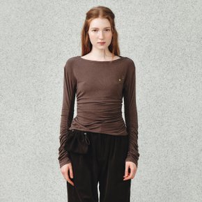 Rare Shirring Top_Brown