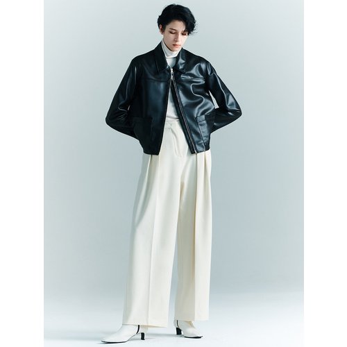 [Day-wool] Two Tuck Wide-leg Trousers