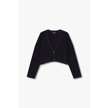 ARMANI EXCHANGE AX 여성 브이넥 크롭 니트 가디건- 블랙(A424332504)