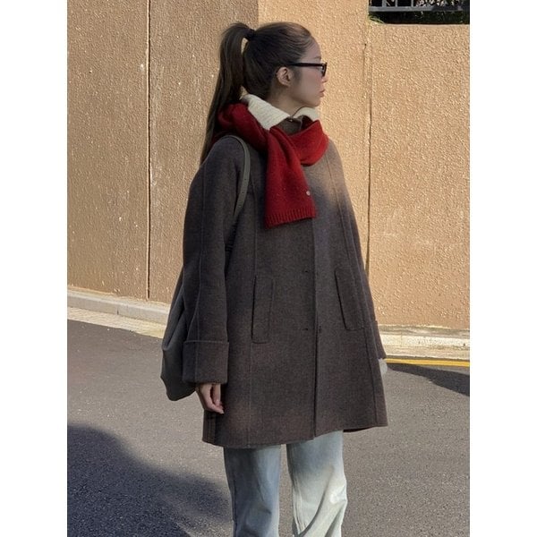 [송혜린 PICK][단독] MORI herringbone handmade half coat_BROWN