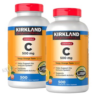 커클랜드 [1+1]커클랜드 씹어먹는 비타민C 500mg 500개 KIRKLAND SIGNATURE CHEWABLE VITAMIN C