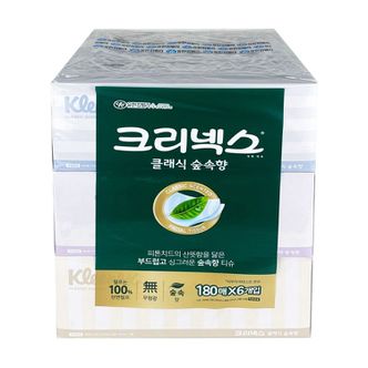  크리넥스 클래식 숲속향 각티슈 180매 x 6입 - O