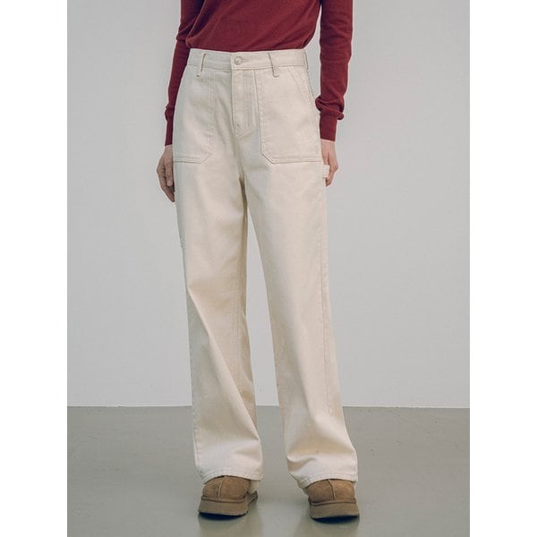 SIJN6067 기모 뉴와이드 카펜터 팬츠_Light Beige