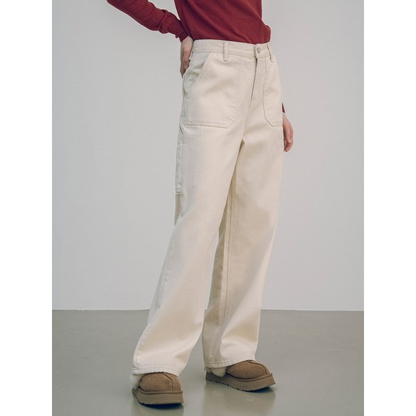 SIJN6067 기모 뉴와이드 카펜터 팬츠_Light Beige
