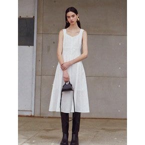 [LINE] Line Point Strap Dress (White)