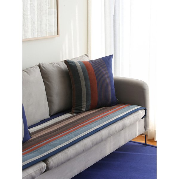 누빔 소파패드 오가닉코튼 인디안블루로빈 2size