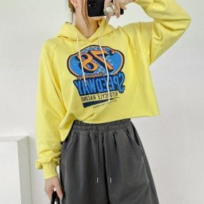 모터사이클쭈리 후드크롭박스 긴팔티셔츠 데일리 빅사이즈 레터링나염 면캐주얼_P437817971