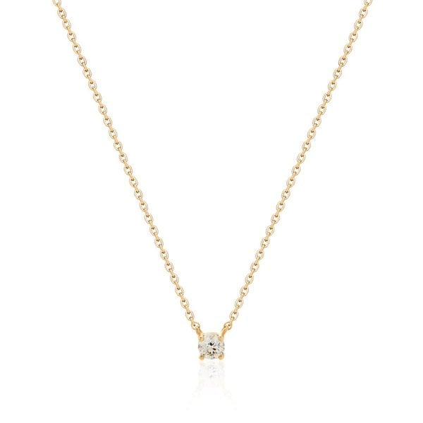 [모룬] 14K 프롱 라운드 큐빅 체인 목걸이 MON39706