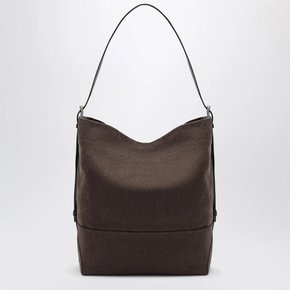 [해외배송] 벨트 토트백 백 인 다크 브라운 코튼 캔버스 BG0153LF1697-BR490 B0052324613
