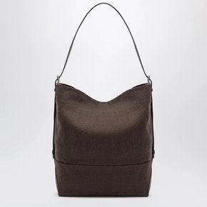 [해외배송] 벨트 토트백 백 인 다크 브라운 코튼 캔버스 BG0153LF1697-BR490 B0052324613