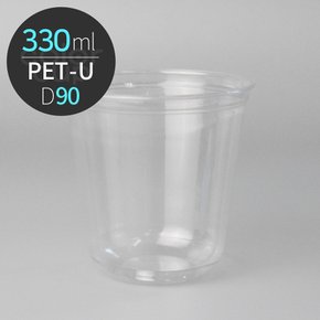[소분] U자형 아이스 투명컵 360ml (12oz) 90파이 (PETU360) 100개