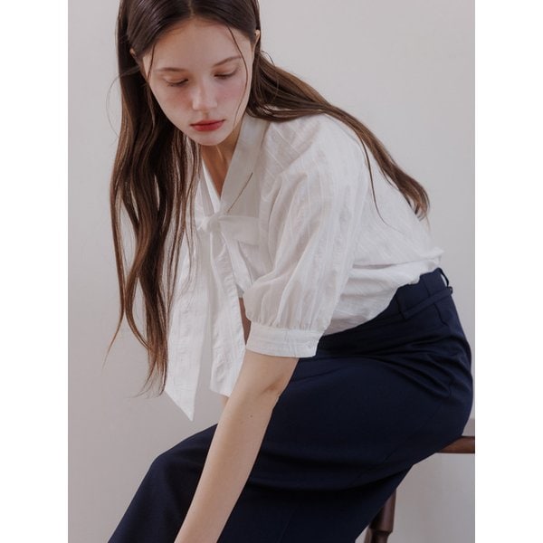 코튼반팔타이블라우스 아이AD456
