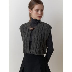 Cocoa cable knit vest (charcoal)