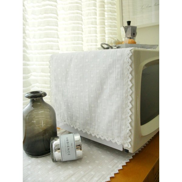 국내제작 줄리엔 레이스 전자레인지 커버 다용도 패브릭 덮개