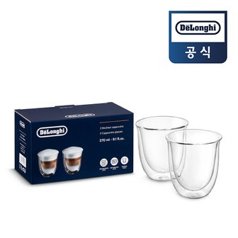 드롱기 이중 진공유리 카푸치노잔 (270ml x 2ea)