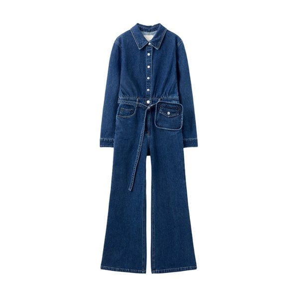 스탠다드 데님 점프수트_다크블루