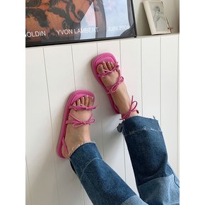 m6181 ribbon stap sandle 리본 스트랩 샌들 _pink