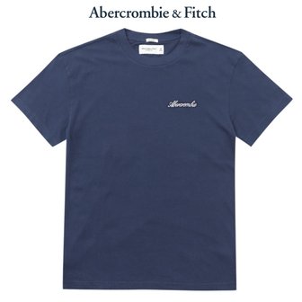 Abercrombie&Fitch [A&FITCH] 아베크롬비&피치 자수로고 반팔티셔츠_ NAVY