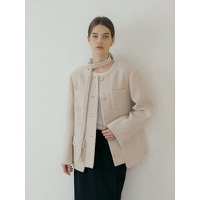 WOOL TWEED JACKET - Beige