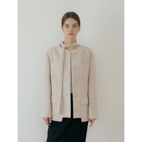 WOOL TWEED JACKET - Beige