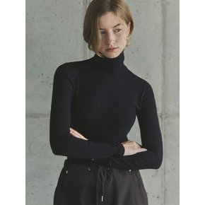 SLIM TURTLENECK T-SHIRTS / BLACK