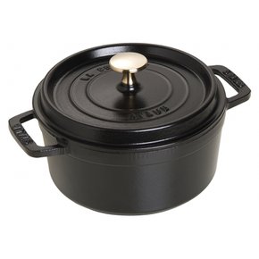 staub 18cm] IH La Cocotte Round 40509-485 스토우브 [피코 코콧 라운드 블랙 양손 주물 법랑