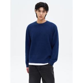 소프트 부클 라운드 니트  블루 (425251LY2N)