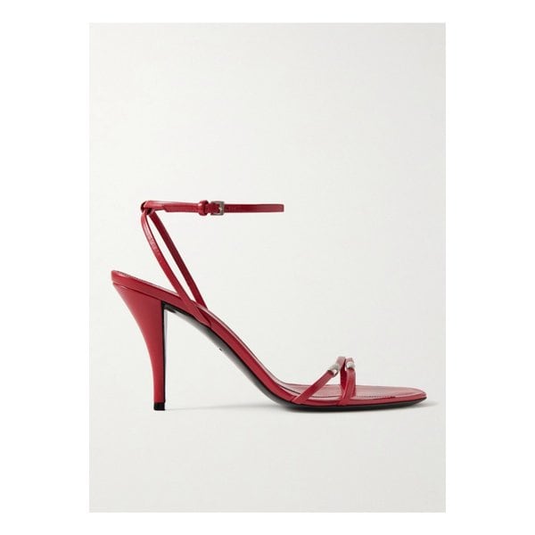 클레오 비쥬 장식 가죽 샌들 레드 1647597335470028