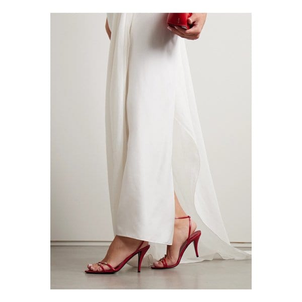 클레오 비쥬 장식 가죽 샌들 레드 1647597335470028