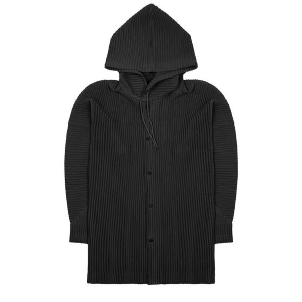 26SS 옴므 플리세 이세이 미야케 후드 티셔츠 HP66JC02115 BLACK DOM