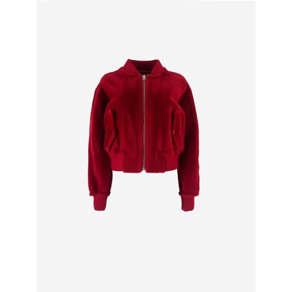 REVERSIBLE LAMBSKIN BOMBER - RED