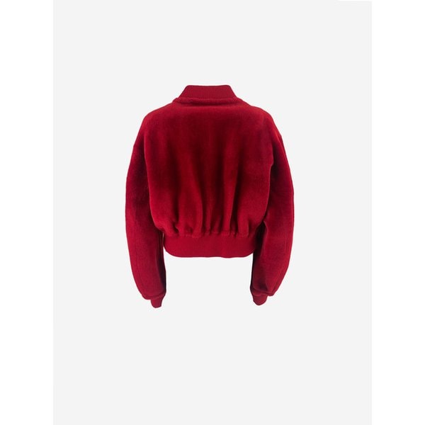 REVERSIBLE LAMBSKIN BOMBER - RED
