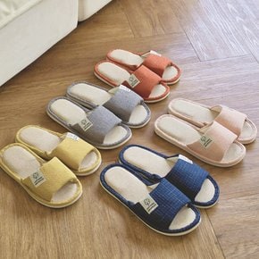 층간소음 푹신한 칼라 린넨 실내화 홈슬리퍼 저소음 임산부 신발 5color