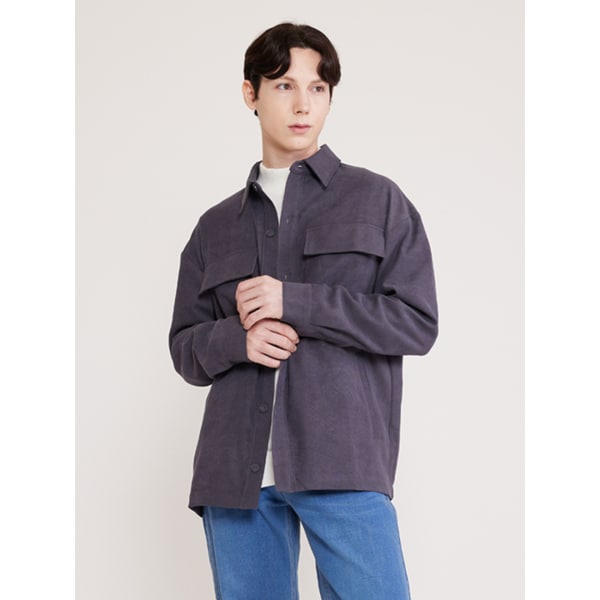 남성 사이드 포켓 셔켓 (DK-GREY)