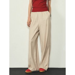 Linen Wide Banding Pants_CTB524(Beige)