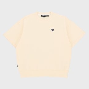 SMALL LOGO HALF SWEATSHIRTS [CREAM]