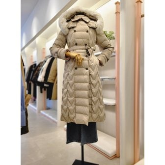 잇미샤 [여주점] 여성 퍼 트리밍 벨티드 롱 구스다운(ITPBWPD360)