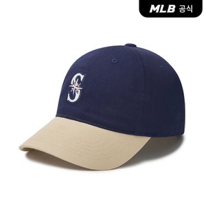 MLB [코리아공식]베이직 배색 언스트럭쳐 볼캡 SEA (Navy)