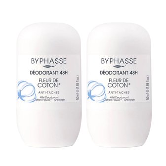 바이빠세 롤온 데오드란트 코튼 플라워 48H 50ml x2