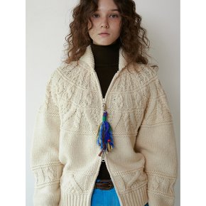 Charm Nordic Cable Cardigan (L/Beige)