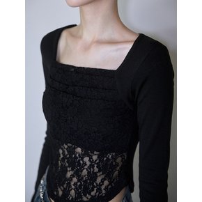 Lace Layered Long Sleeve [Black]