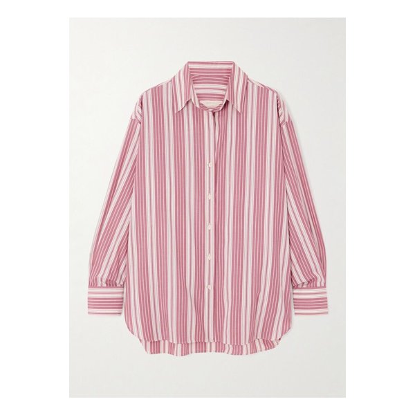 페이스풀 카프리 스트라이프 코튼 셔츠 핑크 46376663162870841