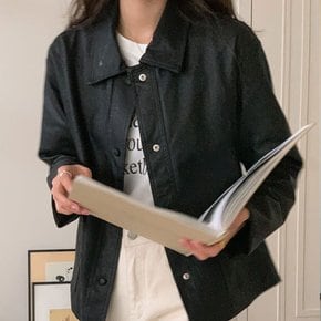 / 클래식 카라넥 루즈핏 페이크 가죽 자켓 975568