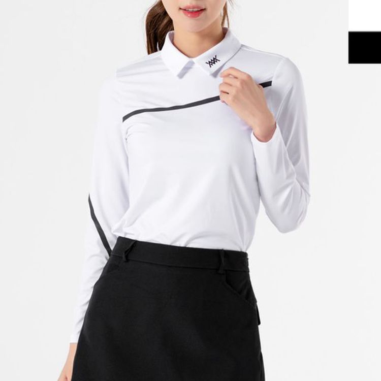 골프티 골프웨어 골프상의 골프의류 골프복 여자 티셔츠 라인 카라 긴팔 상의, 믿고 사는 즐거움 Ssg.Com