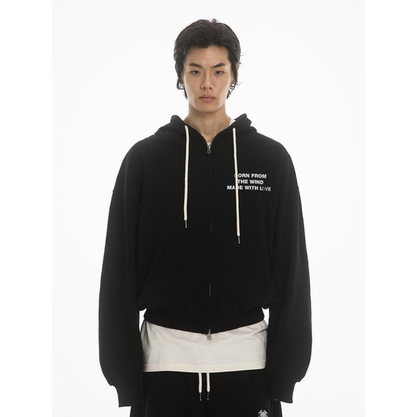 MWL OVER FIT HOODED ZIPUP - BLACK