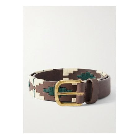 SID MASHBURN 시드 매쉬번 자수 가죽 벨트 3cm 브라운 46376663162881556