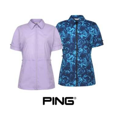 핑 [24 S/S]   여성 스프링 뒷플리츠 카라 반팔 점퍼     121D2JP652     (정상가 338,000)